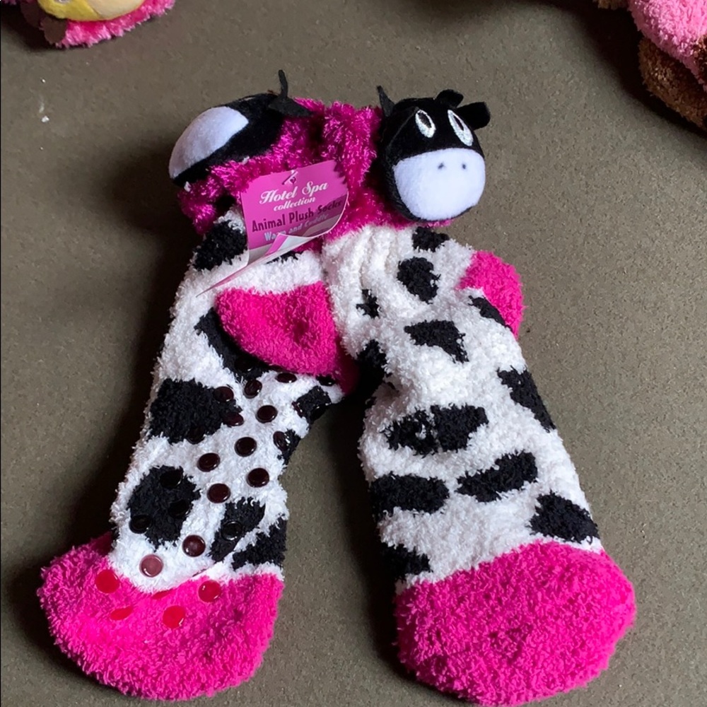 Cow head animal plush socks